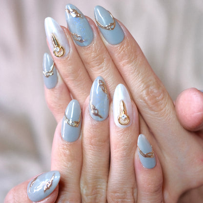 Almond Lightblue Color Mixture Elegant 3D